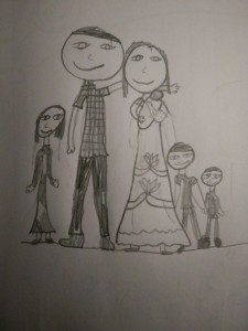 Thankful that the daughter drew this sweet picture of her family when sent to her room the other day during a frustrating homeschool time.